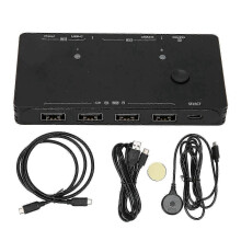 (As show, One size) HD Multimedia Interface TYPE C KVM Switches 2 in 1 Out Support 4K 60Hz 10Gbps 100W PD Power KVM Switcher for 2 Computers