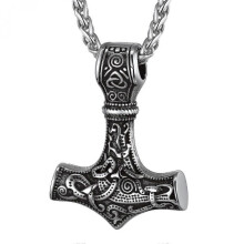 Men Amulet Necklace-thor's Hammer Pendant with Chain, 55+5cm Adjustable, Jewelry -stainless Steel