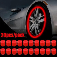 (As show, One size) Car Luminous Tire Valve Cap Motorcycle Bike Wheel Nozzle Night Glowing Fluorescent Decor Tyre Valve Stem Luminous Caps