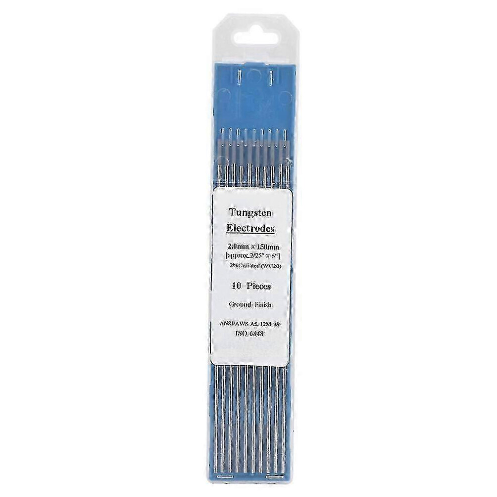 (As Show, One Size) 10Pcs Wc20 Cerium Tungsten Electrode Gray Tip For Dc Tig Welding Machine (2.0X150mm) 4632480880030