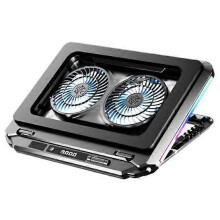 (As show, One size) Twin Turbo Pressure Air Notebook Cooler,RGB Gaming Atmosphere Light Multi-Angle Adjustment,LZ-D17