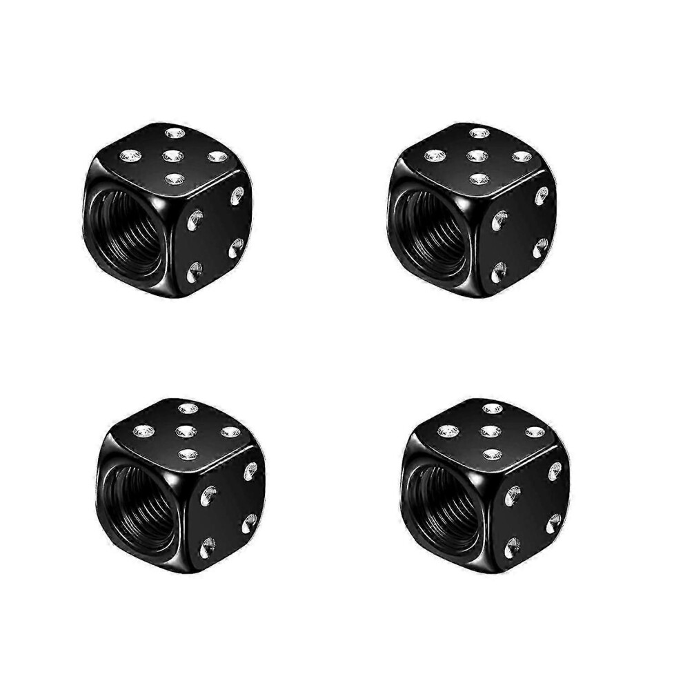 (As Show, One Size) 4Pcs Dice Style Tire Valve Stem Caps For Cars Motorcycles Bicycle Aluminum Alloy Nipple Caps Tyre Air Valve Dustproof Wheel Caps Light 4632480885714