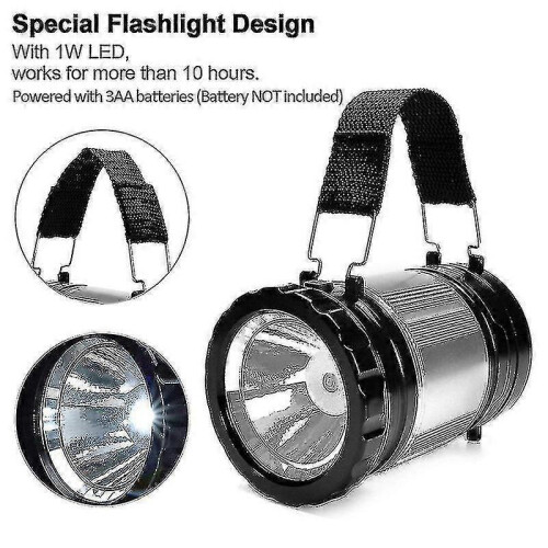 Solar Camping Lantern Camping Lamp(1 Pcs, Silver) 2