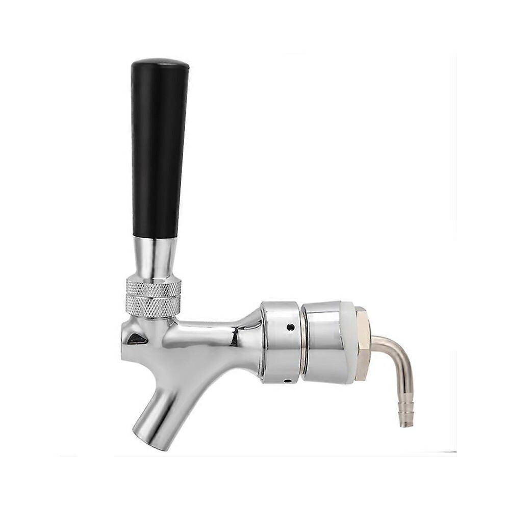 (As show, One size) Draft Beer Faucet, Chrome Plating Kegerator Beer Tap Faucets with 1-2/5''X3/16'' Brass Tube Elbow, Homebrew Tower