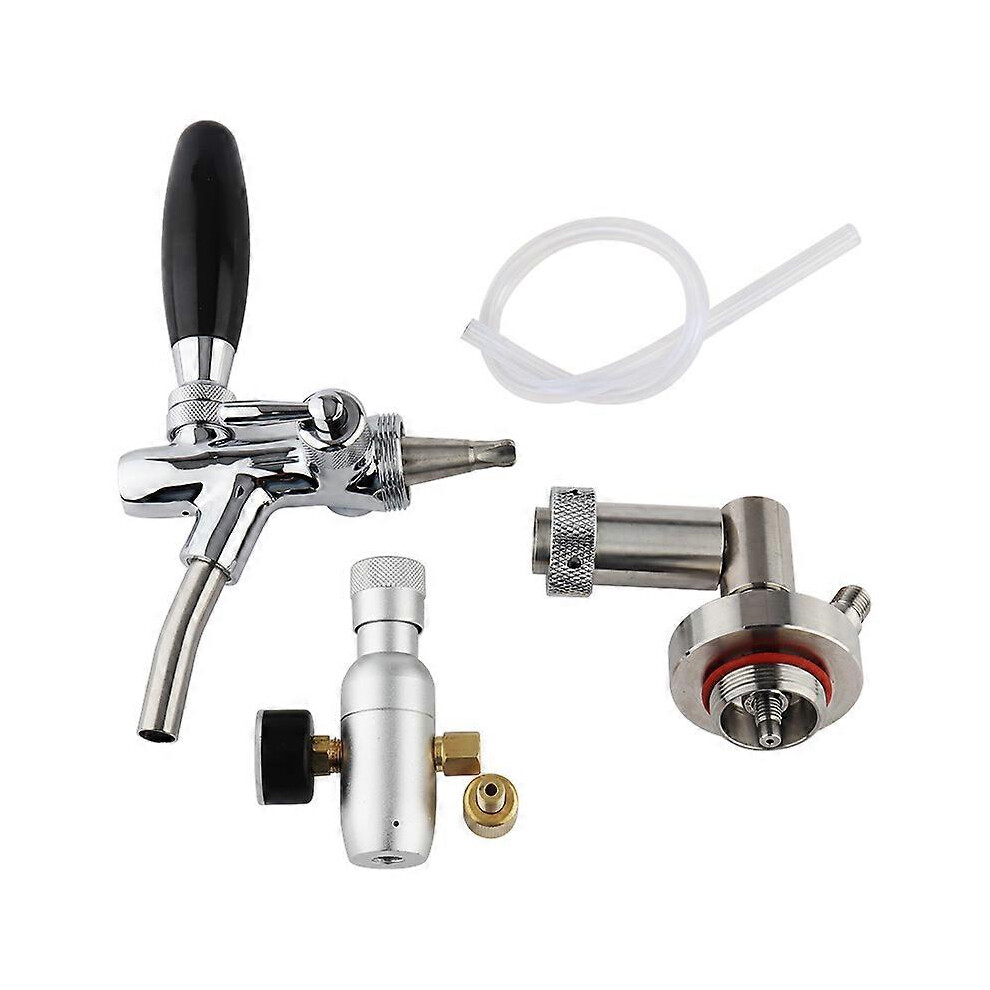(As show, One size) Mini Keg Tap Dispenser Stainless Steel Beer Growler Spear, Adjustable Tap Faucet & Premium Co2 Charger Kit homebrew Accessories