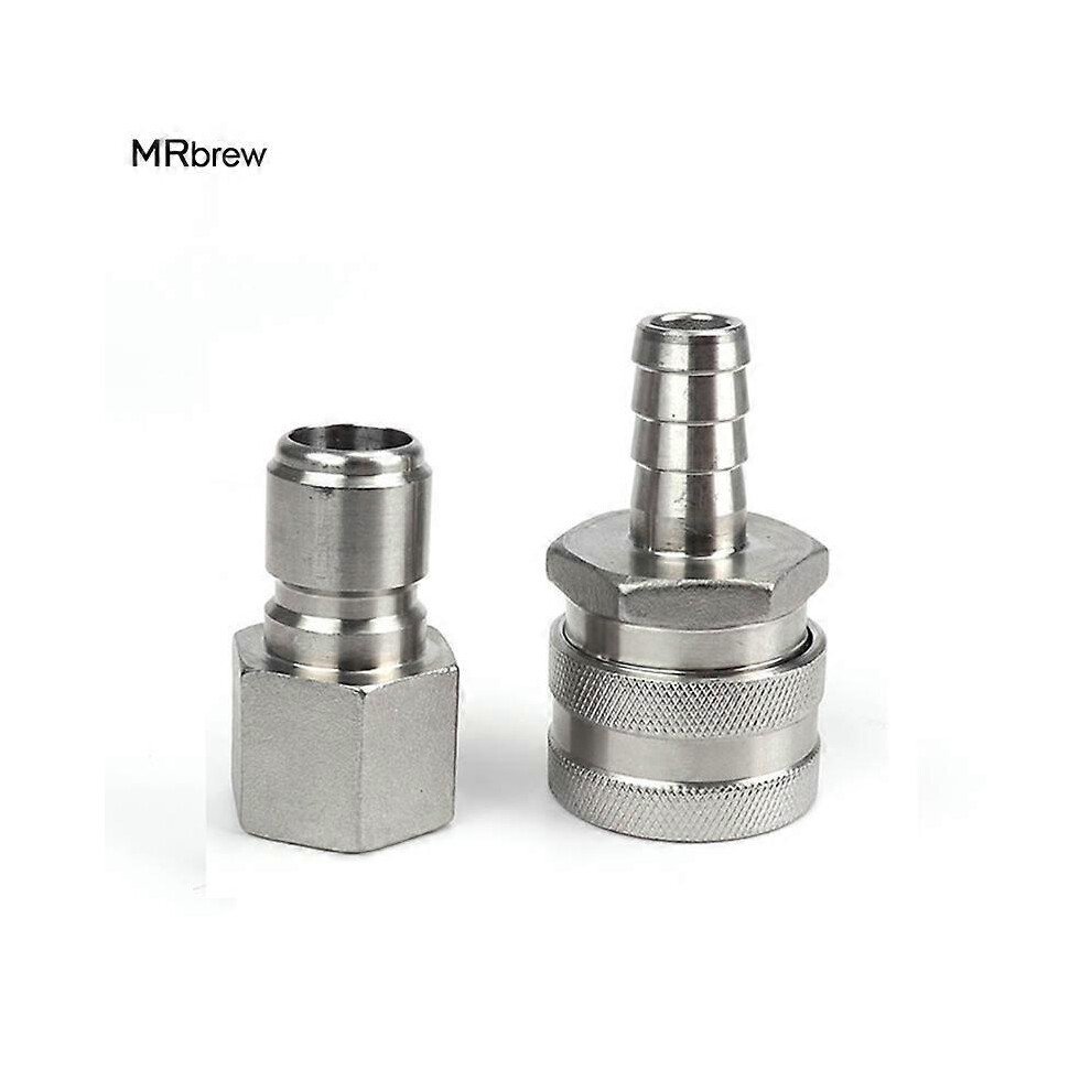(As show, One size) Stainless Steel Quick Disconnect Set, Male QD-1/2" Female NPT, Female QD-1/2" Hose Barb,Homebrew Fittings