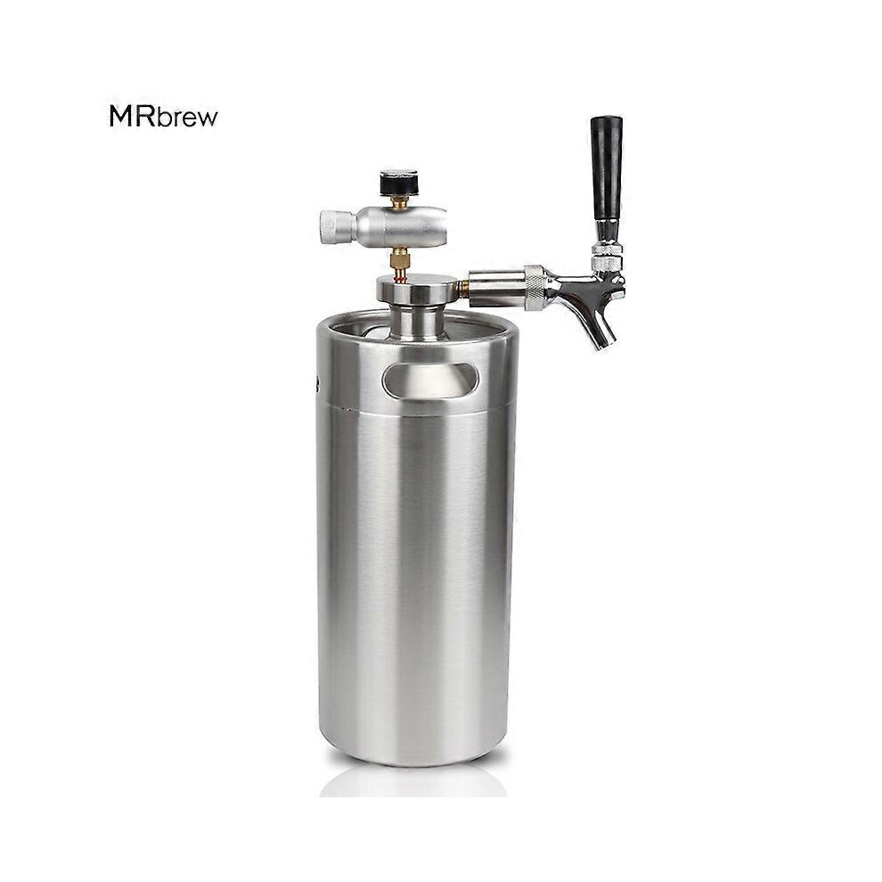(As show, One size) 3.6L mini growler spears Beer Spear with Tap Faucet with CO2 Injector Premium +3.6L Mini Keg Beer Growler