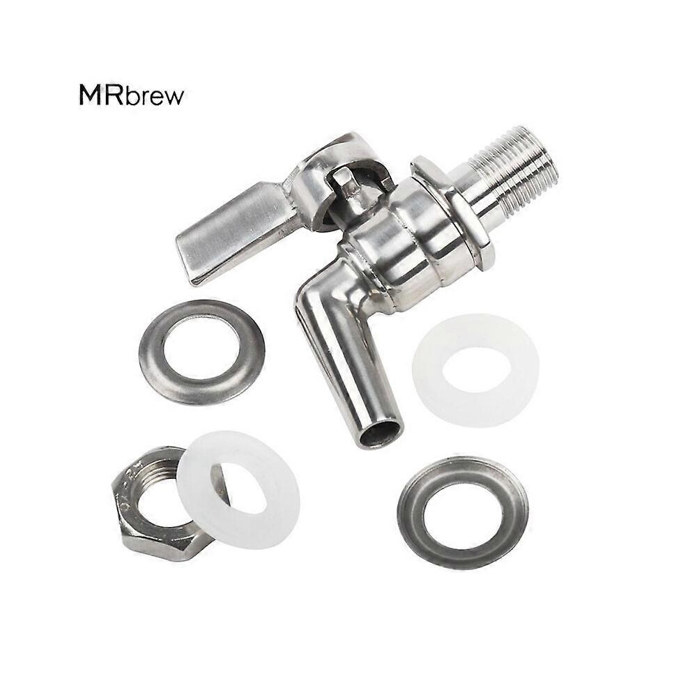(As show, One size) Stainless Steel 3/8' Faucet Tap for Home Brew Barrel Fermenter Wine Beer Beverage Juice Dispenser Spigot Drink Fridge Kegs