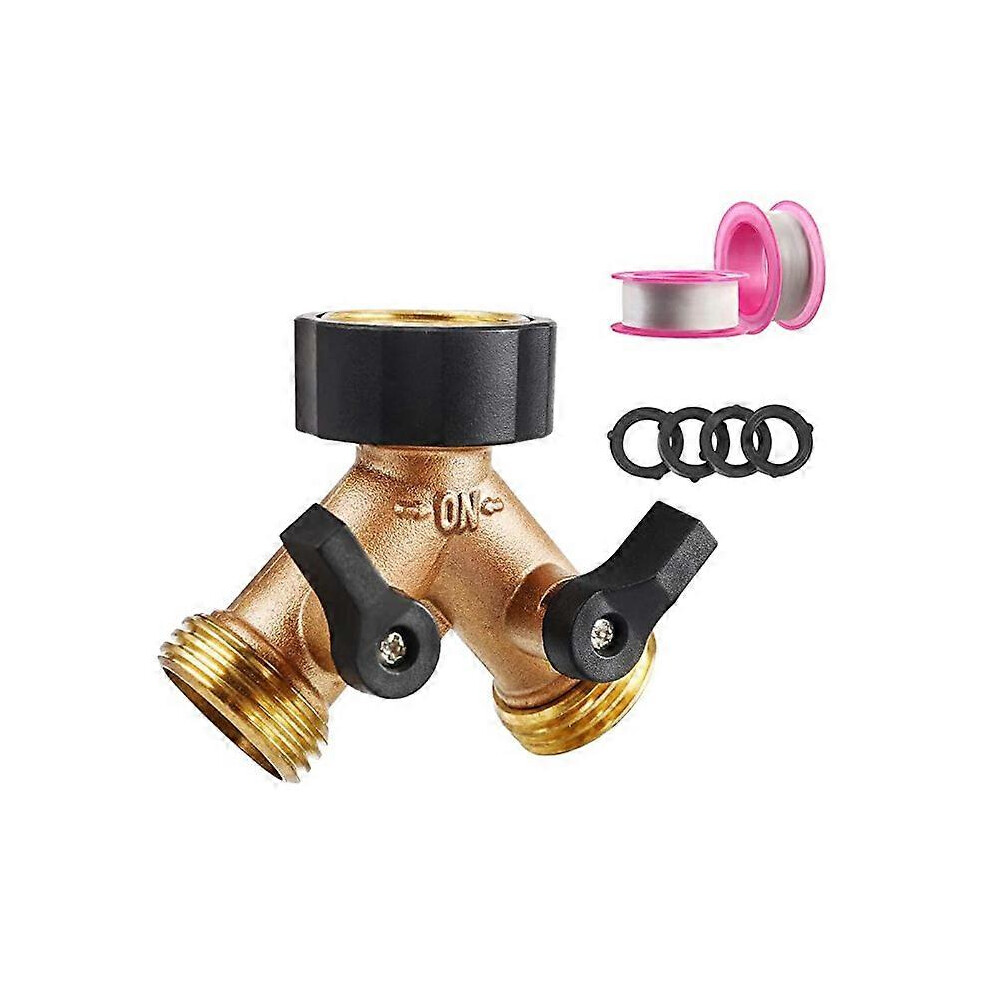 (2 way, One size) Garden Hose Splitter 2/4 Way Garden Tap Hose Adapter Nozzle Switcher Connector with Independently Shut-Off Valves for Irrigation