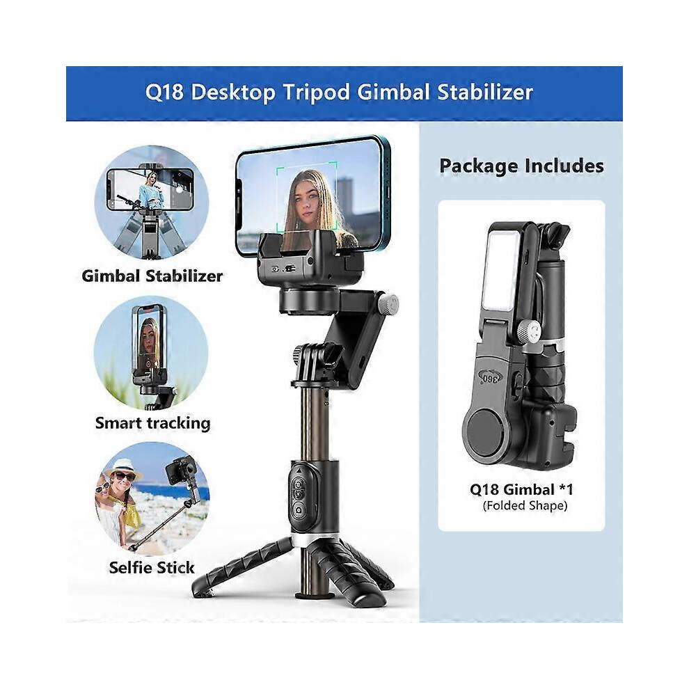 (As show, One size) 360 Rotation Following Shooting Mode Gimbal Stabilizer Selfie Stick Tripod Gimbal For iPhone Phone Smartphone Live Photography