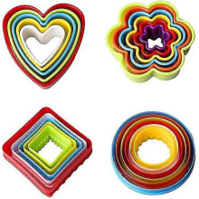 21pcs Plastic Pastry Cutter, Cookie Cutter Mold for Cake, Biscuit, Fruit, Toast, Biscuit, Fondant