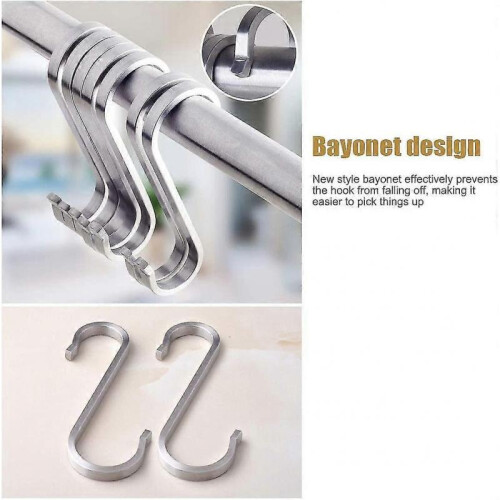12 Pack Multi-function Hanging S-hooks Stainless Steel S-shaped Hooks S-hook for Bathroom Bedroom Office Kitchen 2