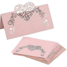 Place Cards for Wedding with Heart In Pink 50pcs