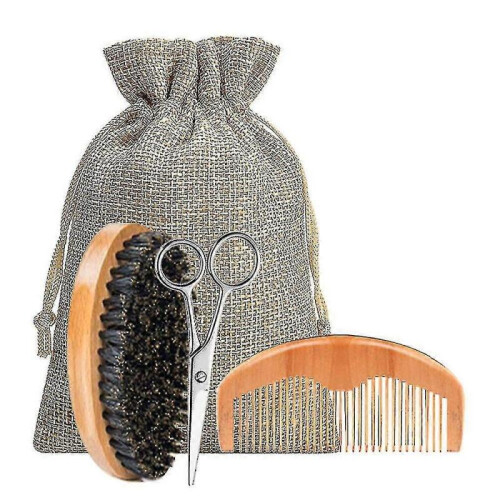 Beard Growing Tool Set for Men with Beard Balm/comb/brush/scissor Beard Care Kit 1
