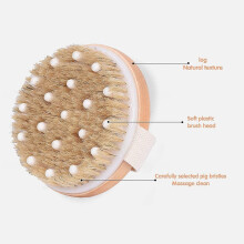 (As show, One size) Body brush, neutral dry brush for cellulite and lymph, round exfoliating body scrub with soft massaging nodules