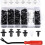 (As show, One size) 100 Plastic Rivet Clips Plastic Rivet Protection Fasteners (Black, White) 1