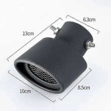 (As show, One size) Universal Car Muffler Tip Round Stainless Steel Pipe Chrome Rear Muffler Pipe Tip Silver Car Accessories Muffler~14501
