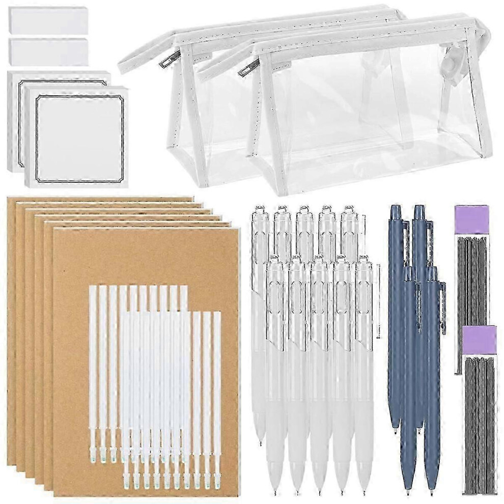 (As show, One size) School Supplies Set - Back to School Essentials, Large Capacity Pencil Case,0.5mm Black Ink Pen, Mechanical Pencils B-image-OPC-PHKCFKX-NEW