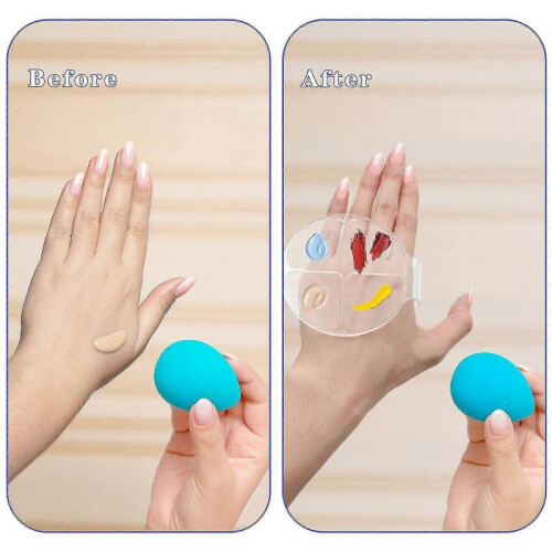2pcs Hand Makeup Mixing Palette Clear Makeup Hand-held Palette Acrylic Nail 2