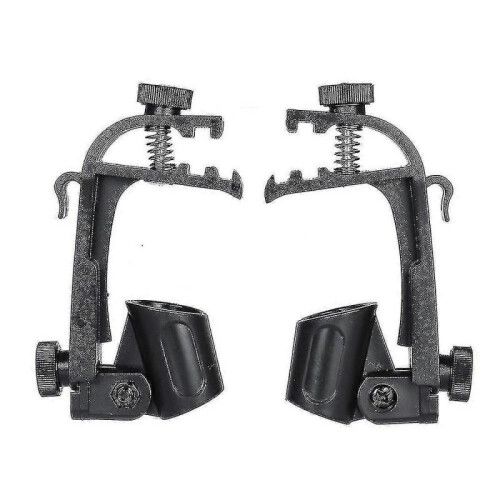 2pcs Clamp Clip On Drum Rim Microphone Mic Mount Holder Adjustable Shockproof 1