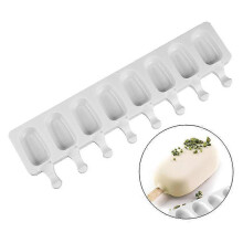 2 Pcs 8 Cells Food Safe Ice Cream Molds Popsicle Molds Silicone Molds