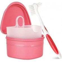 Denture Cleaning Kit: Denture Cleaning Case with Denture Brush (blue)