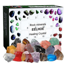 2022 Ore Christmas Advent Calendar Gemstone Collection Count Down To Christmas Rocks Minerals Fossils Toys Gifts for Children