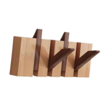 (Optional, 4 key) Wood Wall Mounted Piano Coat Rack Entryway Wall Art Hook for Bag Living Room 4 key