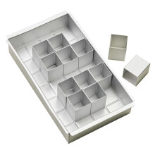 Rectangle Cake Pan Number Cake Pan Moveable DIY with 12 Cuboids 3D Baking Mold Aluminum Alloy Cake Mold for Birthday Wedding