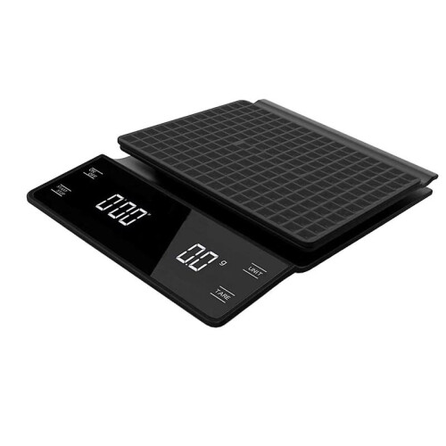 (130mmx183mmx31mm, Black) Coffee Scale with Timer Multifunction Weighing Scale for Home Baking Black