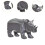 Rhinoceros Statue Sturdy Modern Figurine for Home Office Decor Kitchen Shelf 3