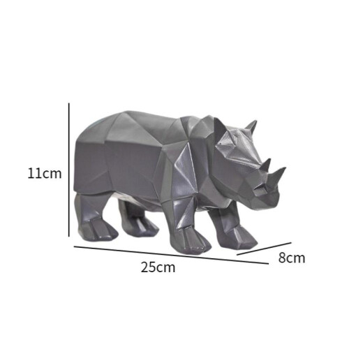 Rhinoceros Statue Sturdy Modern Figurine for Home Office Decor Kitchen Shelf 1