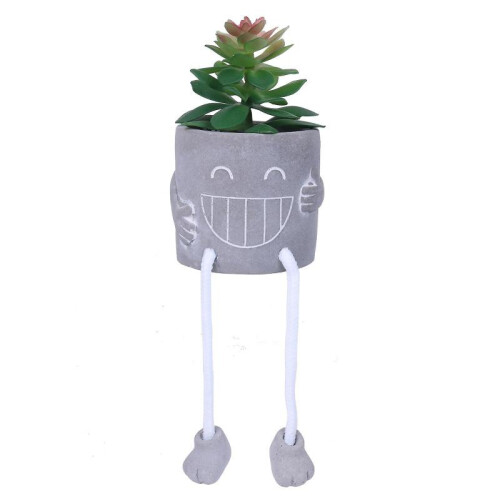 (Medium,Style C)Cute Face Plant Pot Creative Plant Container Planter for Indoor Office Shelf Style A 2