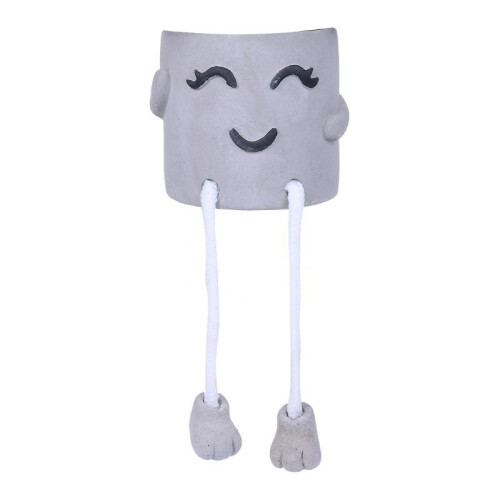 (Medium,Style D)Cute Face Plant Pot Creative Plant Container Planter for Indoor Office Shelf Style A