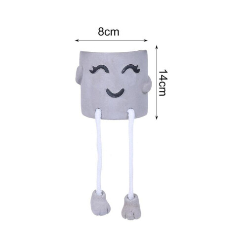 (Medium,Style D)Cute Face Plant Pot Creative Plant Container Planter for Indoor Office Shelf Style A 1