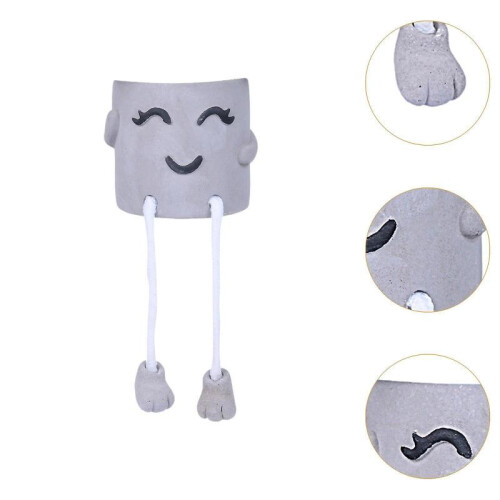 (Medium,Style D)Cute Face Plant Pot Creative Plant Container Planter for Indoor Office Shelf Style A 2
