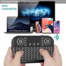 (As show, One size) Mini Bluetooth Keyboard, Dual Modes(2.4GHz/Bluetooth) Wireless Controller with Touchpad, RGB Backlit