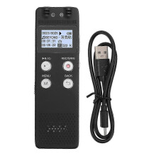 (As show, One size) Digital Voice Recorder Multifunction Clear Sound One Click Recording MP3 Player Small Voice Recorder for Meeting Interview Lecture 16GB