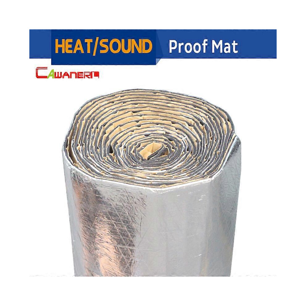 (As show, One size) Cawanerl 400CM X 100CM Aluminum Foil Automotive Heat Sound Insulation Mat Deadener Deadening Sound Proofing Material 1Pcs