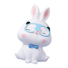 (optional, white L) Rabbit Piggy Bank Decorative Crafts Money Box for Bedroom Office Living Room white L