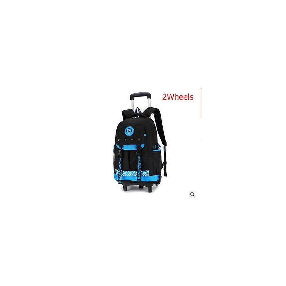 (2 wheels blue, One size) kid School Trolley backpack Children wheeled school backpack for Boys Trolley School backpack bag kids Rolling bags On wheel-image-OPC-PHKCJQQ-NEW