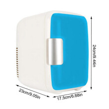 (Blue, One size) 4L Portable Car Refrigerator 12V Mini Portable Auto Fridge Cooling Warming Freezer Food Drinke Cooling Storage Box Container