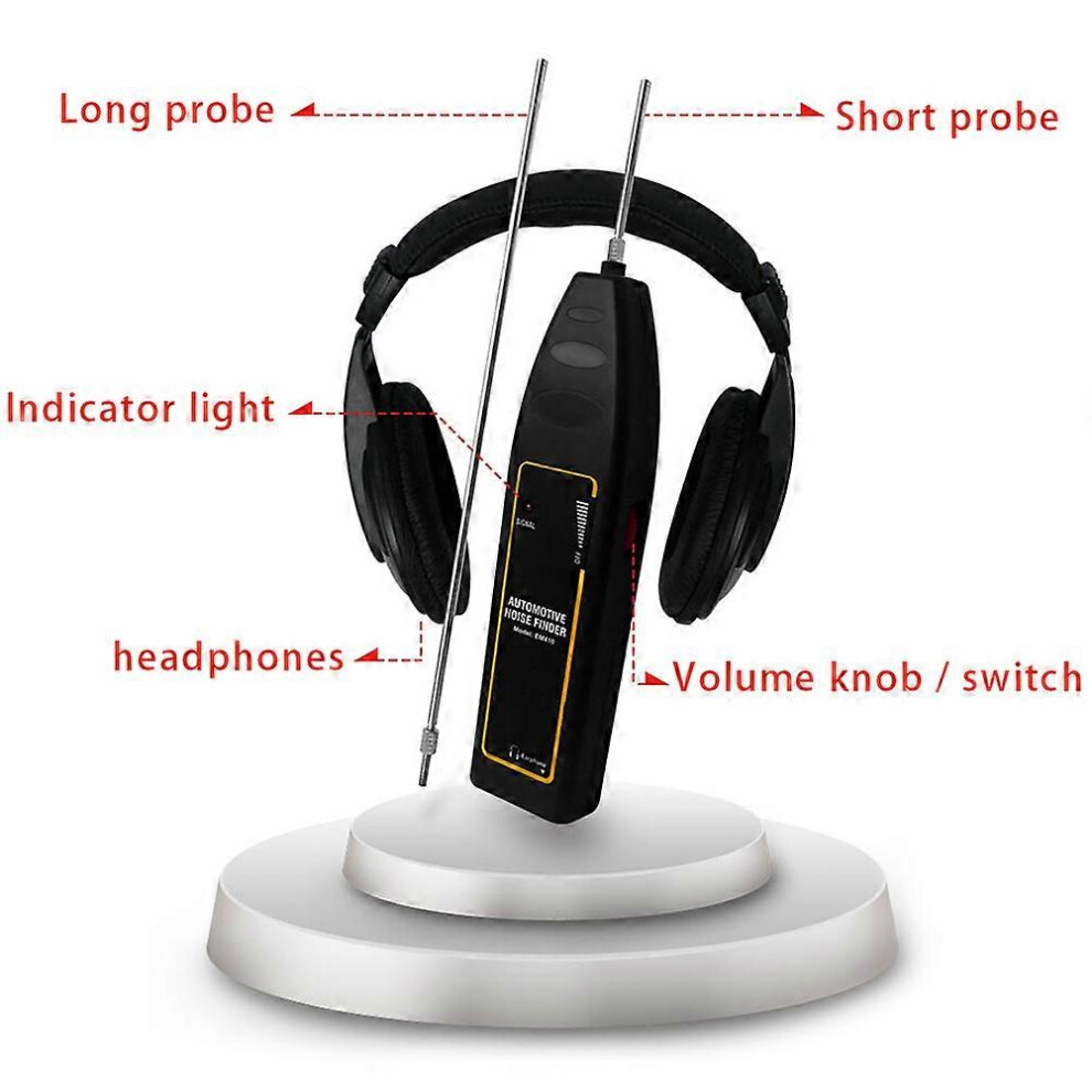 (As show, One size) Car Cylinder Stethoscope Auto Diagnostic Tool Engine Analyzer Machine Noise Tester Detector Electron Fault Diagnosis Instrument