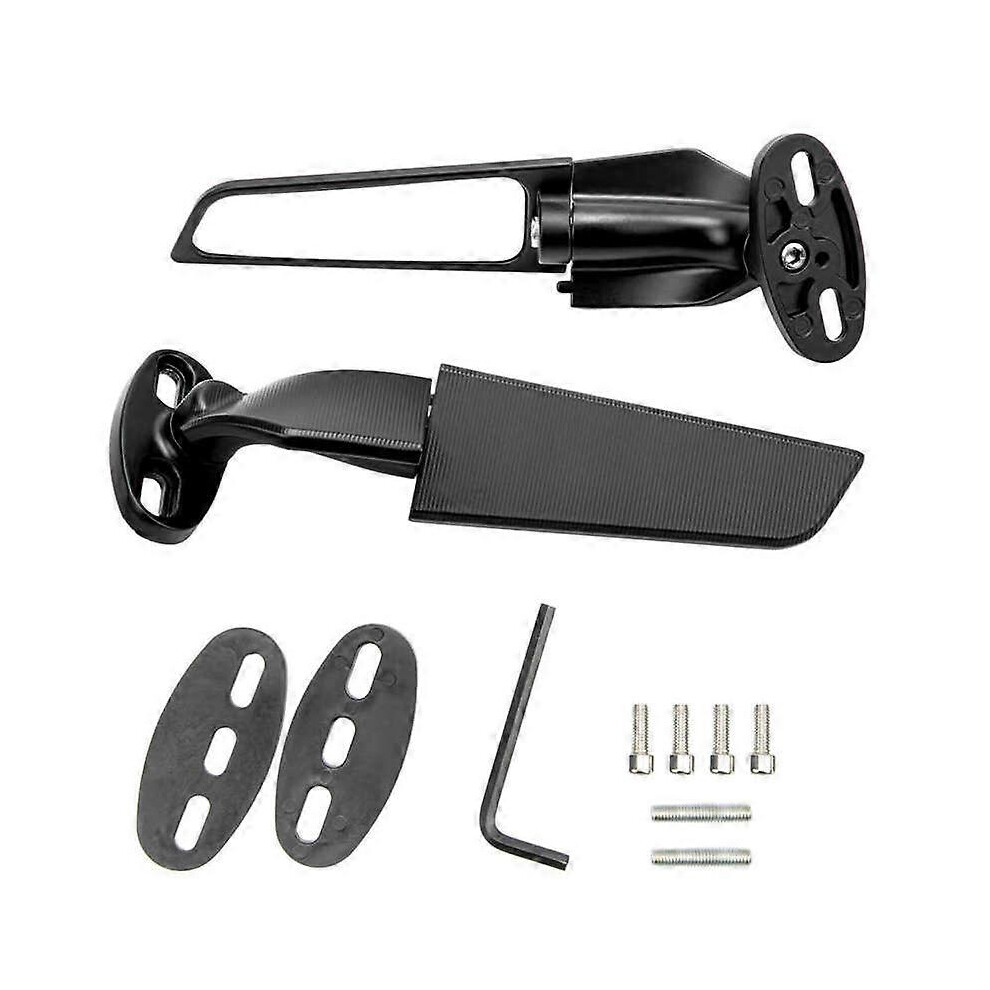 (As show, One size) Motorcycle Wind Wing Mirror Adjustable  Rearview Mirror Rotating Side Mirrors Replacement For NINJA 250 300 400 650 H2 H4