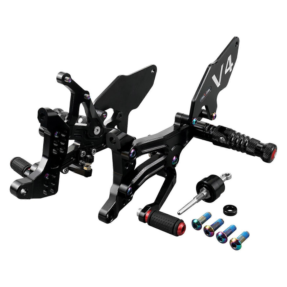 (As show, One size) For Ducati Panigale V4S V4 V4R 2018-2022 2019 2020 Motorcycle Adjustable Rearset Footrest Foot Rest Rear Sets Foot Pegs Footpeg