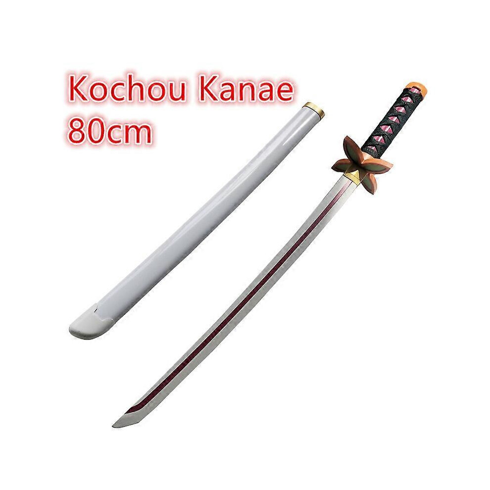 (Uzui Tengen, One size) Kimetsu no Yaiba Sword 1:1 Weapon Demon Slayer Tomioka Giyuu Kochou Kanae Cosplay Sword Ninja Knife wood Weapon Prop 80cm