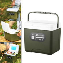 (As show, One size) Portable Car Refrigerator Cooler Ice Bucket Multifunction Mini Fridge Heat Preservation for Car Auto Household Boating Shopping
