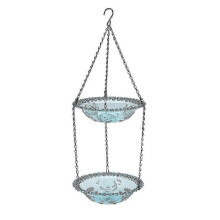(As show, One size) 2 Layers Bee Feeder with Vivid Flower Design,Hanging Bee Watering Station for Feeding Butterfly Bat