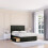 (Single, Dark Grey) Kansas Plush Divan Bed Base ,2 Drawers & 26" Struts Headboard 1