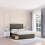 (Single, Light Grey) Kansas Plush Divan Bed Base ,2 Drawers & 26" Struts Headboard 1